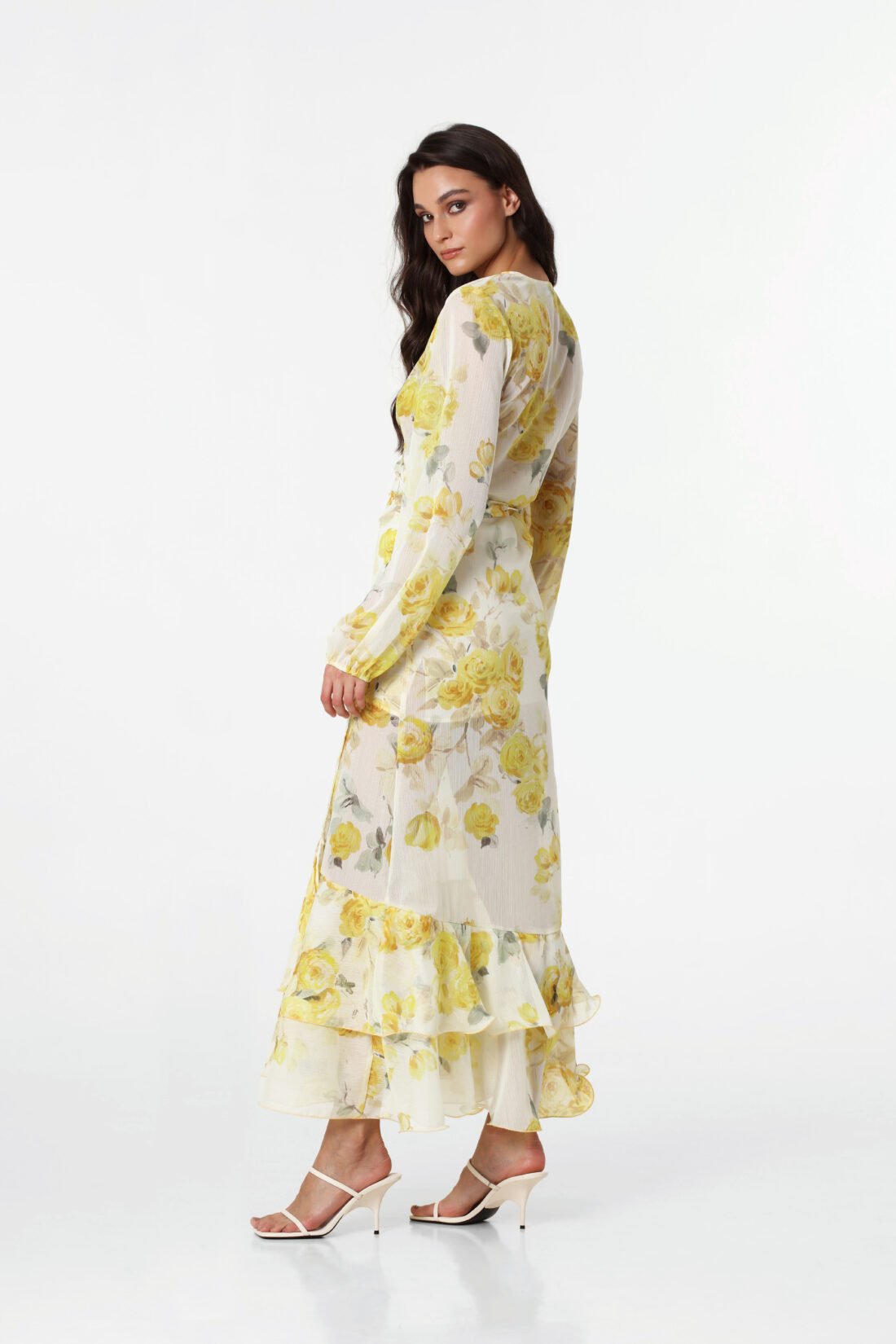 Yellow Roses Caftan Dress - Image 4