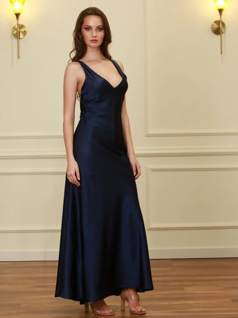 The Essential Navy V-Neck Maxi
