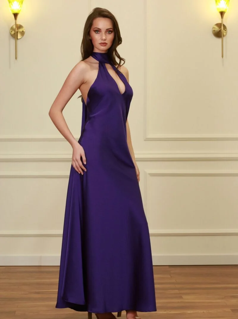 The Essential Purple Halter-Neck Maxi