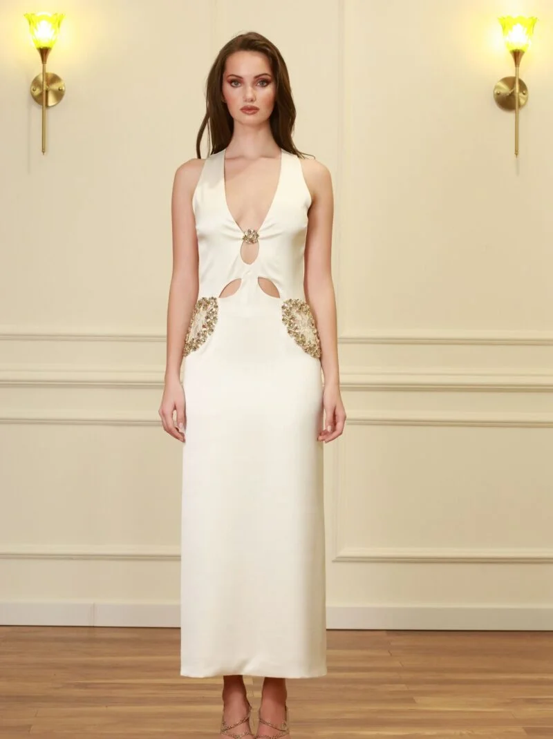 The Crepe Crystal- Teardrop Maxi